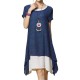 S-5XL Casual Loose Solid Layer Irregular Dress