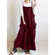 S-5XL Casual Spaghetti Straps Solid Color Maxi Women Dress