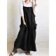 S-5XL Casual Spaghetti Straps Solid Color Maxi Women Dress