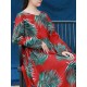 S-5XL Casual Women Leaves Printed Long Maxi Dress