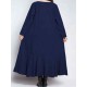 S-5XL Casual Women Lotus Hem Long Maxi Dress