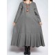 S-5XL Casual Women Lotus Hem Long Maxi Dress