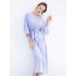 S-5XL Casual Women Stripe Long Maxi Dress with Belt