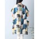 S-5XL Women Casual Dress Loose Boho Round Neck Floral Printed Dress