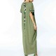 S-5XL Women Casual Long Dress Camouflage Printed Dresses