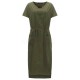 S-5XL Women Casual Solid Color Cotton Linen Maxi Dress with Pockets