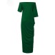 Sexy Women Casual Off Shoulder Pure Color Maxi Long Dresses