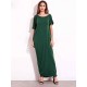 Sexy Women Casual Off Shoulder Pure Color Maxi Long Dresses