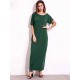 Sexy Women Casual Off Shoulder Pure Color Maxi Long Dresses