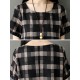 Short Sleeve Plaid Stripe Patchwork Irregular Hem Dress