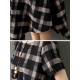 Short Sleeve Plaid Stripe Patchwork Irregular Hem Dress