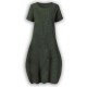 Solid Color Button Short Sleeve Casual Plus Size Dress