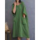 Solid Color Loose Summer Dress with Pockets