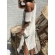 Solid Color Split Hem Casual Plus Size Dress for Women