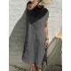 Solid Color Split Hem Casual Plus Size Dress for Women