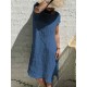 Solid Color Split Hem Casual Plus Size Dress for Women