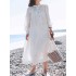 Solid color Holiday Long Sleeve Casual Dress with Button