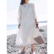 Solid color Holiday Long Sleeve Casual Dress with Button