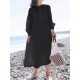 Solid color Holiday Long Sleeve Casual Dress with Button