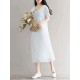 Summer Women Traditional Dress Short Sleeve Plate Buckle Pullover Dress