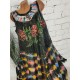 Tie Dyeing Flowers Sleeveless Plus Size Dress