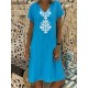 V-neck Bohemian Print Short Sleeve Women Casual Dress