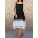 Vintage Gradient Color Pockets Straps High Low Plus Size Maxi Dress Vintage Gradient Color Pockets Straps High Low Plus Size Maxi Dress