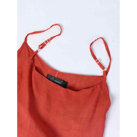 Vintage Gradient Color Pockets Straps High Low Plus Size Maxi Dress Vintage Gradient Color Pockets Straps High Low Plus Size Maxi Dress