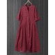 Vintage Plaid Button Short Sleeve Loose Plus Size Dress with Pockets Vintage Plaid Button Short Sleeve Loose Plus Size Dress with Pockets