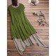 Vintage Pleated Patchwork Irregular Hem Plus Size Dress with Pockets Vintage Pleated Patchwork Irregular Hem Plus Size Dress with Pockets