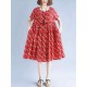 Vintage Short Sleeve Elastic Waist Floral Dress Vintage Short Sleeve Elastic Waist Floral Dress