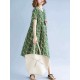 Vintage Short Sleeve Elastic Waist Floral Dress Vintage Short Sleeve Elastic Waist Floral Dress