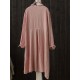 Vintage Solid Color Button Down Band Collar Shirt Dress
