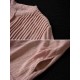 Vintage Solid Color Button Down Band Collar Shirt Dress