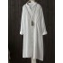 Vintage Solid Color Button Down Band Collar Shirt Dress