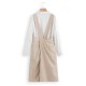 Vintage Solid Color Cross Back Pockets Plus Size Dress