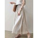 Vintage Solid Color Drawstring Loose Dress