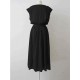 Vintage Solid Color Drawstring Loose Dress
