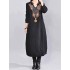 Vintage Women Embroidery V-Neck Dress