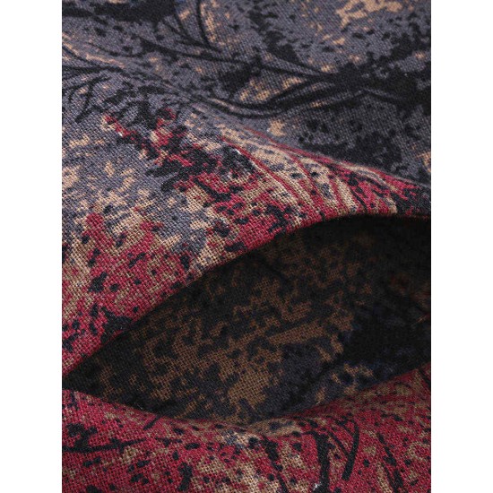 Vintage Women Floral Printed Short Sleeve O-Neck A-Line Dress Vintage Women Floral Printed Short Sleeve O-Neck A-Line Dress