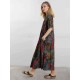 Vintage Women Floral Printed Short Sleeve O-Neck A-Line Dress Vintage Women Floral Printed Short Sleeve O-Neck A-Line Dress