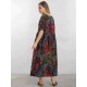 Vintage Women Floral Printed Short Sleeve O-Neck A-Line Dress Vintage Women Floral Printed Short Sleeve O-Neck A-Line Dress