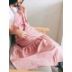 Vintage Women Japanese Cotton Linen Solid Color Pleated Long Aprons Dress Vintage Women Japanese Cotton Linen Solid Color Pleated Long Aprons Dress