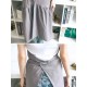 Vintage Women Japanese Cotton Linen Solid Color Pleated Long Aprons Dress Vintage Women Japanese Cotton Linen Solid Color Pleated Long Aprons Dress