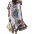 Women Bohemian Printed Batwing Sleeve Loose Dress