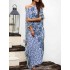 Women Bohemian Printed Bawting Sleeve Beach Dress