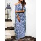 Women Bohemian Printed Bawting Sleeve Beach Dress