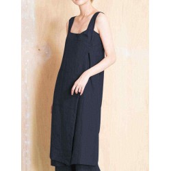 Women Brief  Front Cross Fastening Cotton Dress