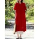 Women Casual A-line Short Sleeves Maxi Dress