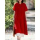 Women Casual A-line Short Sleeves Maxi Dress